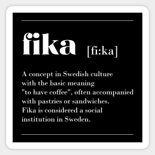 Fika definition print swedish coffee break Sticker
